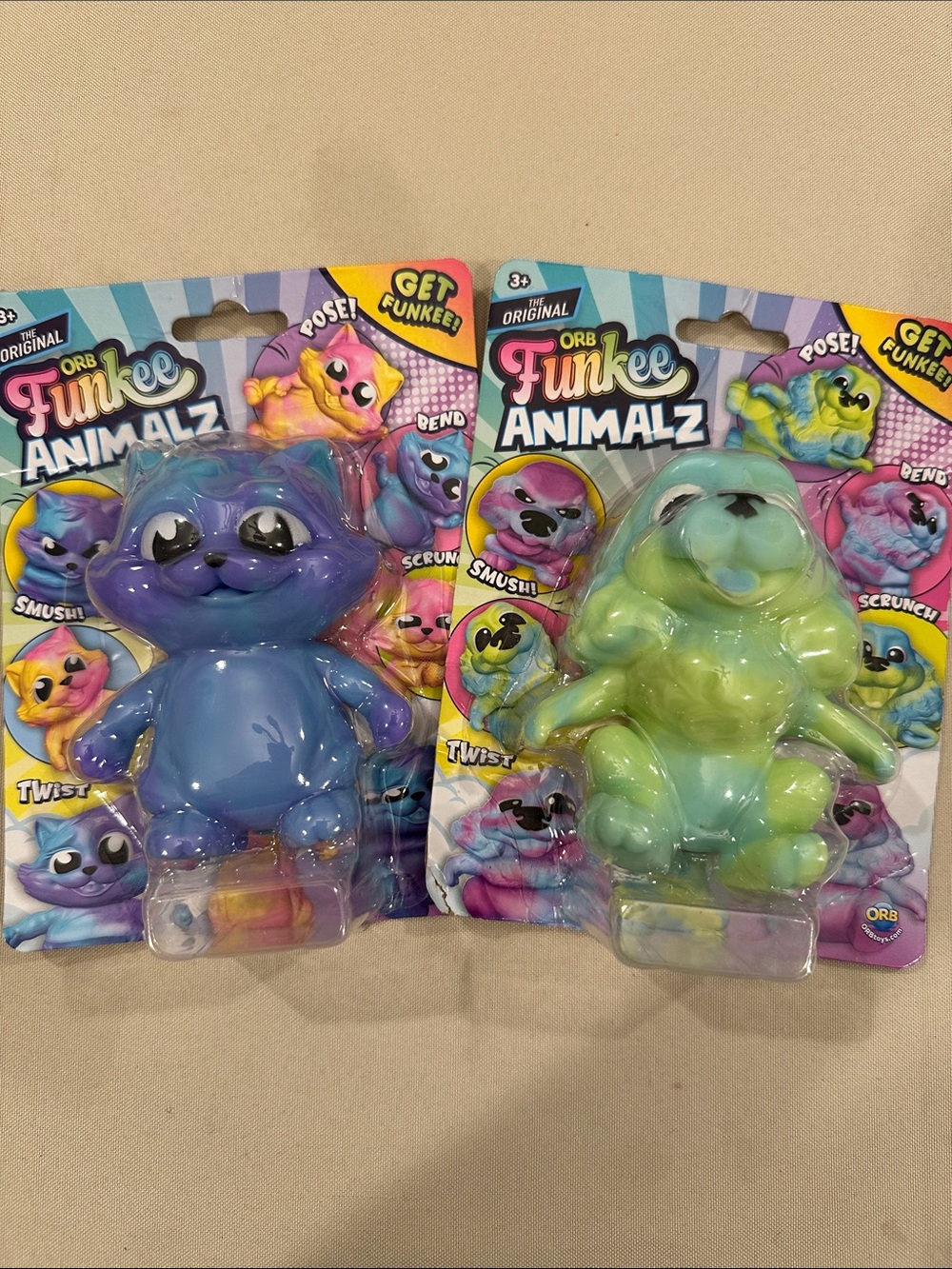 Viral ORB Funkee Animalz Squishy Toy - Blue & Green (Bundle of 2)